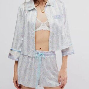 NWT Free People Pillow Talk PJ Set / Ivory Combo